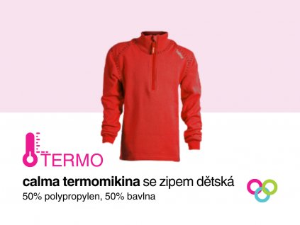 Funkční termomikina calma TERMO se zipem dětská červená