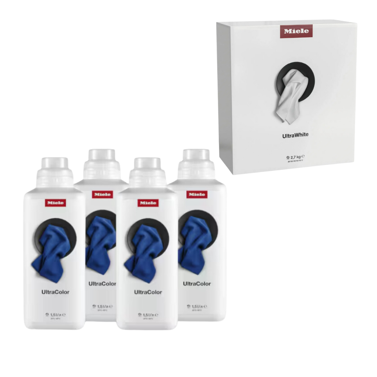 Miele SET 4x Prací prostředek Miele UltraColor 1,5 l + Prací prostředek Miele UltraWhite