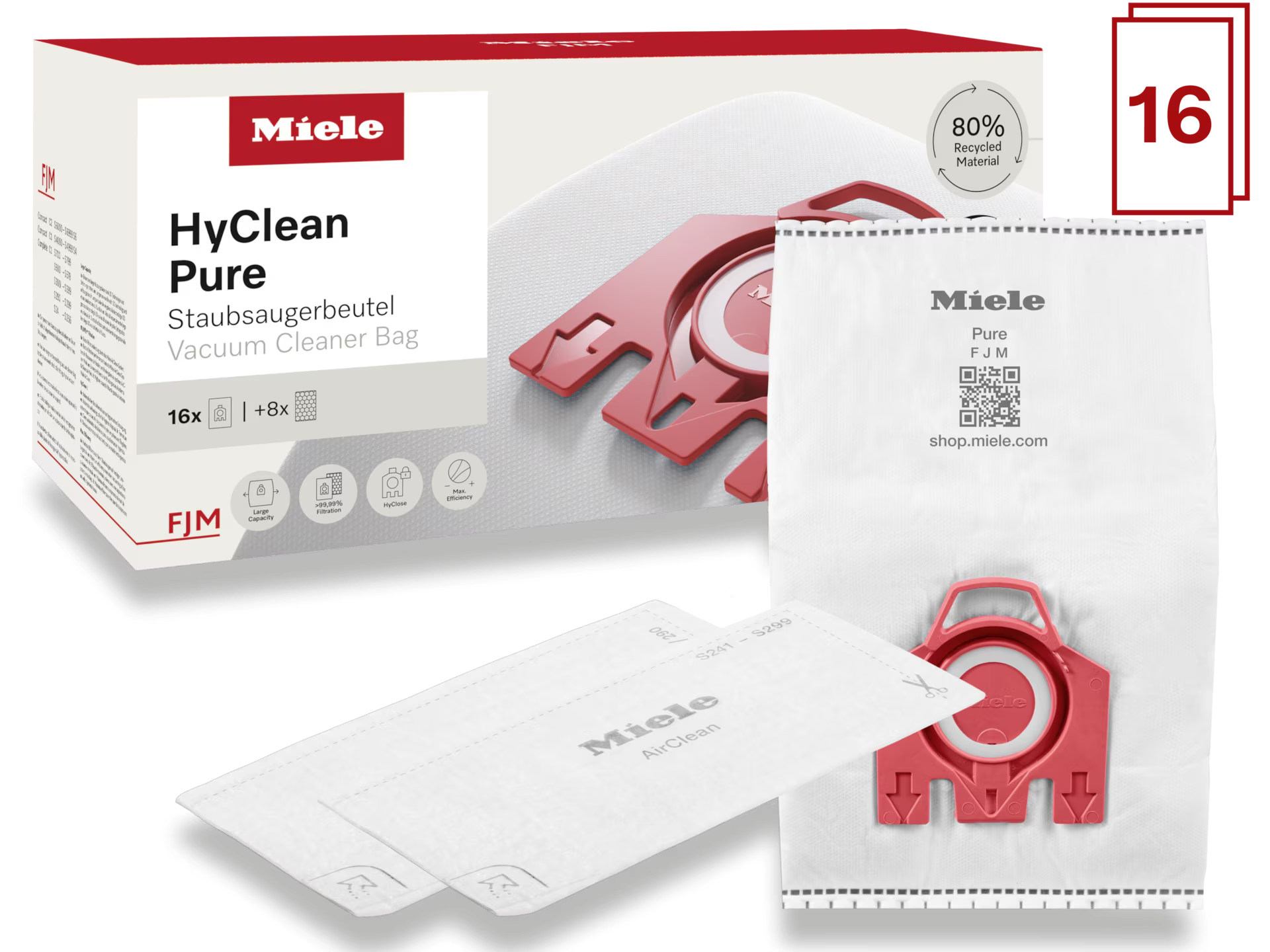 Miele FJM XXL HyClean Pure 16 ks sáčky + 4 ks vzduchový filtr