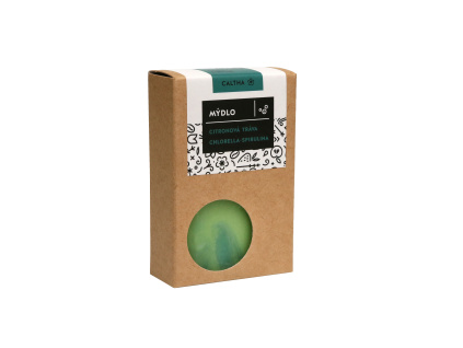 Mýdlo tuhé CITRONOVÁ TRÁVA CHLORELLA SPIRULINA v krabičce