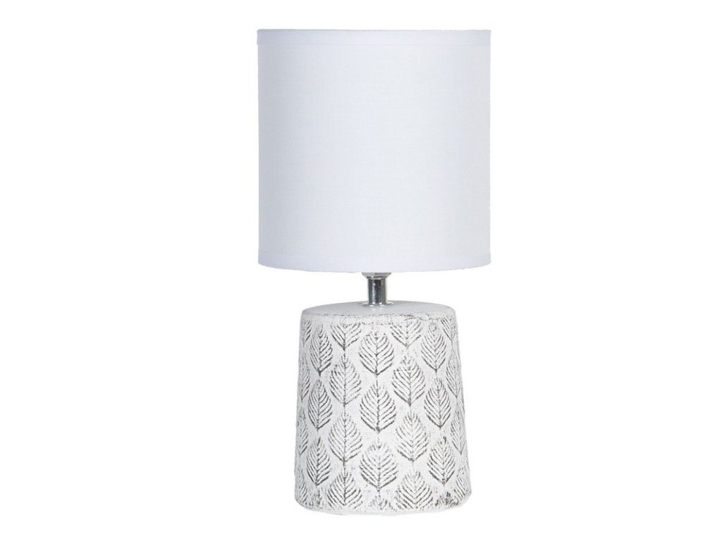 Stolná lampa s listami a bielym tienidlom  15x31 cm