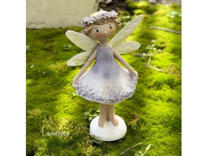 Figúrka víla fialová levanduľa 7x12 cm