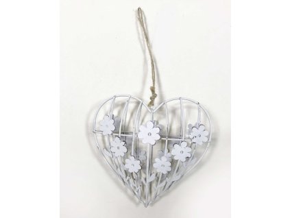 Záves kovové srdce 15x15 cm