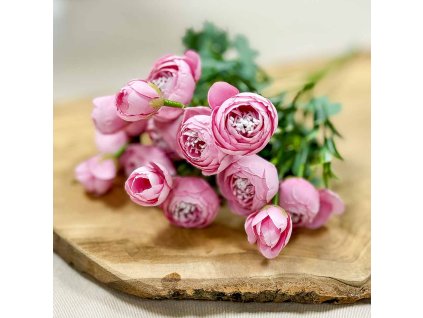 Kytica ranunculus ružový 28cm