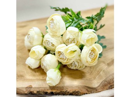 Kytica ranunculus krémový 28cm