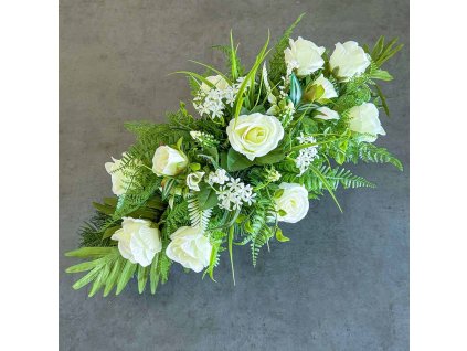 Zaťažená ikebana na hrob ruža 60cm