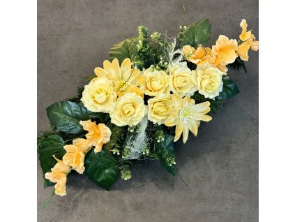 Zaťažená ikebana na hrob ruža a gladiola 70cm