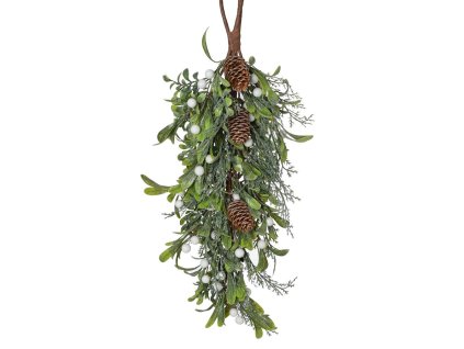 Záves tuja, krušpán, šišky, biele bobuľe, 55 cm