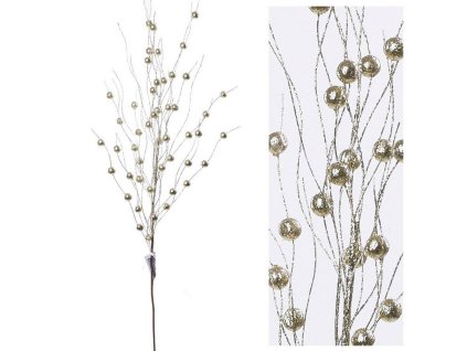 Konárik bobule champagne, 70 cm