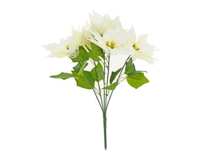 Kytica vianočná ruža biela, 45 cm