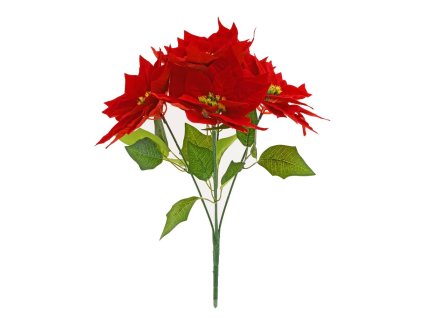 Kytica vianočná ruža červená, 45 cm