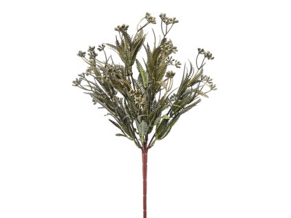 Zeleň drobné kvietky metal, 37 cm