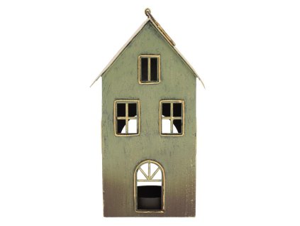 Telený domček na čajovú sviečku, plech 17x10x7,5 cm