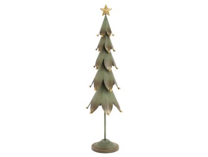 Zelený stromček s hviezdou, plech 40x11x8 cm