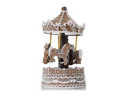 Hrací perníkový kolotoč, 11,5x11,5x21,5 cm