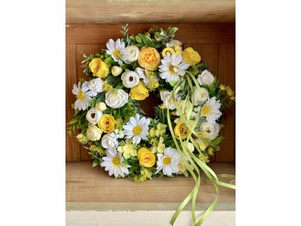 Jarný veniec na dere 35cm