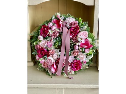 Veniec na dvere cyklámen 40cm