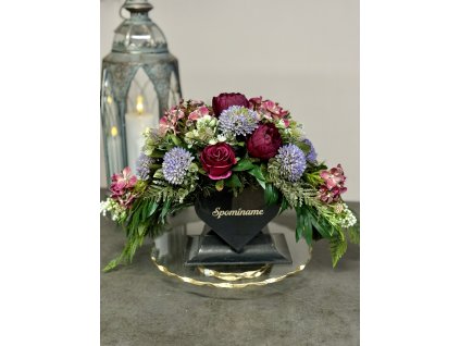 Zaťažená ikebana na hrob spomíname 45x30cm
