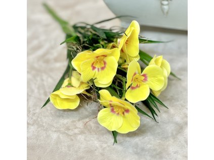 Jarná kytica sirôtka žltá premium 34cm