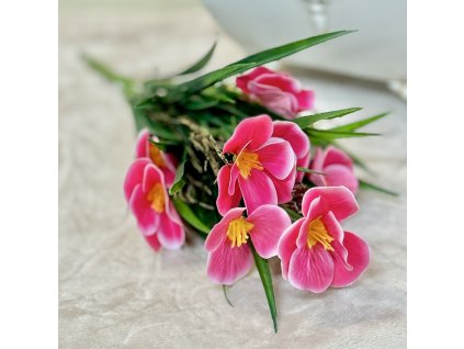 Jarná kytica sirôtka ružová premium 34cm