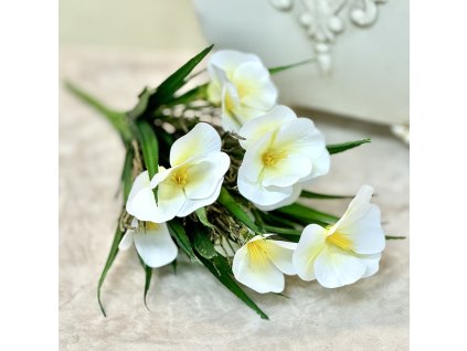 Jarná kytica sirôtka biela premium 34cm