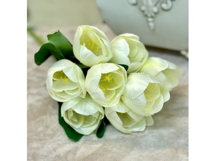Jarná kytica biely tulipán 40cm