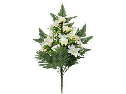 Kytica ľalia, ruža, gypsa krémová 68 cm