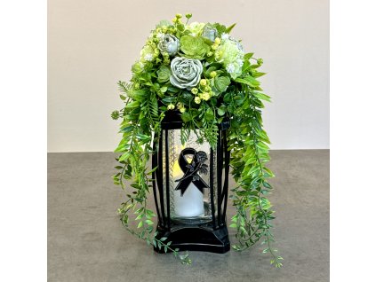 Sklenený ozdobený kananec 30cm