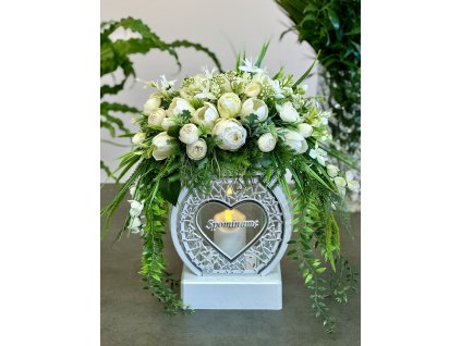 Ozdobený lampáš s LED svetlom 30cm