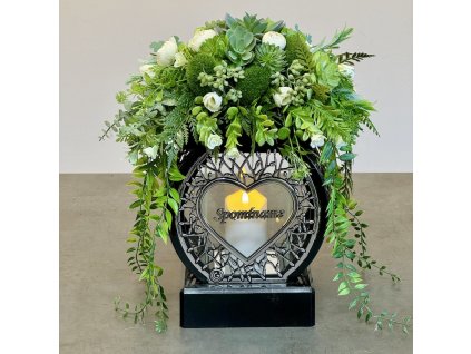 Ozdobený lampáš s Led svetlom 35cm