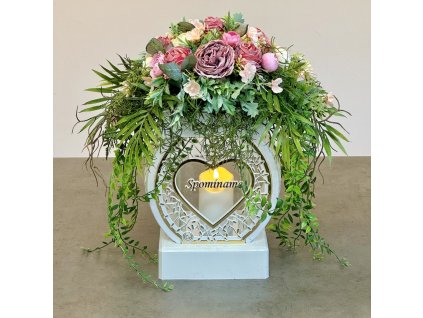 Ozdobený lampáš s Led svetlom 35cm