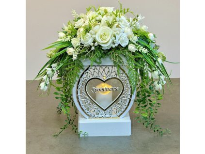 Ozdobený lampáš s Led svetlom 35cm