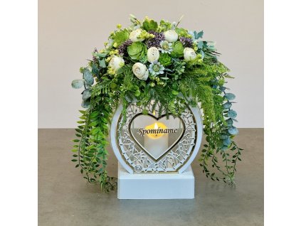 Ozdobený lampáš s Led svetlom 35cm