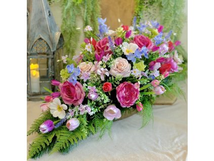 Zaťažená ikebana na hrob 90cm