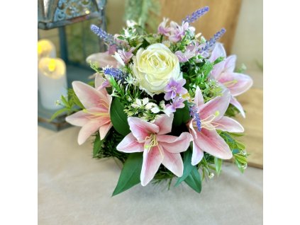 Zaťažená ikebana na hrob 28cm