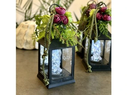 Ozdobný lampáš s LED anjelom 22cm