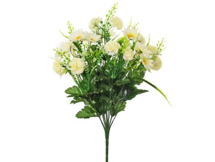 Kytica karafiát a sedmokráska krémová 43 cm