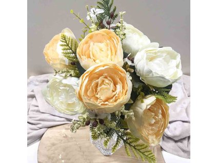 Umelá  kytica pivonka broskyňová 48 cm