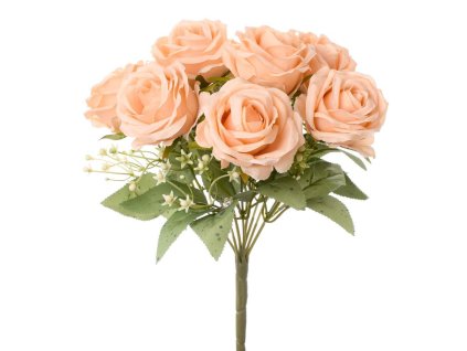 Umelá  kytica ruža broskyňová 32 cm b1
