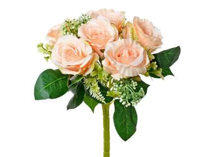 Umelá  kytica ruža lososová premium 35 cm