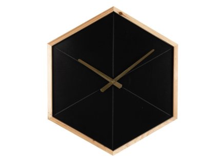 Nástenné hodiny čierne a hnedé 43x5x50 cm