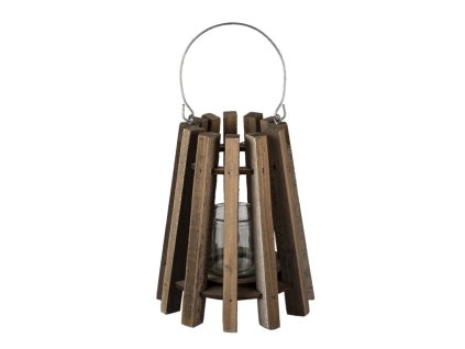 Drevená závesná lucerna 21x25 cm