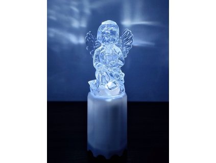Led sviečka anjel 15cm studená biela