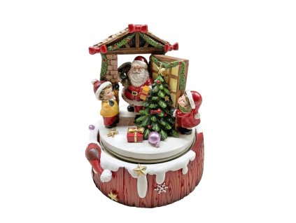 Polyresin Mikuláš a deti music 14x11 cm