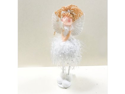 Figúrka anjel biela katka 25 cm