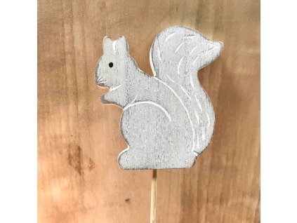 Zápich veverica drevený 9x30 cm