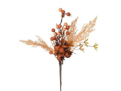 Jesenný konárik tuja, granátové jablko, hnedá-béžová, 31 cm