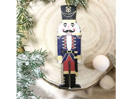 Luskáčik drevený na zavesenie modrý 12 cm