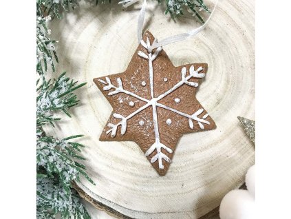 Perník hviezda na zavesenie hlina 8,5 cm