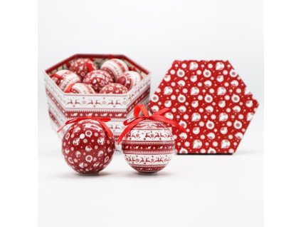 Sada vianočných ozdôb červené A02 7,5 cm